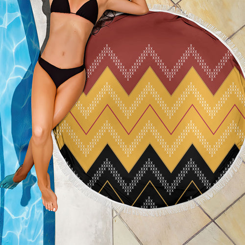 Kaokao Maori Tukutuku Inspired New Zealand Beach Blanket