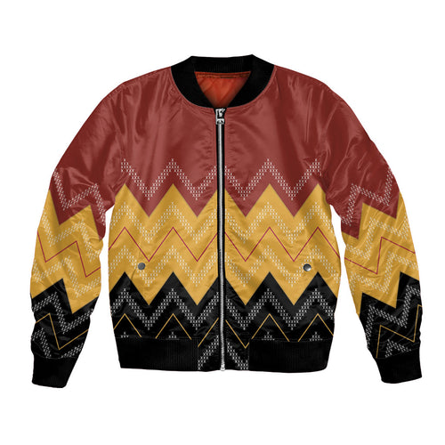 Kaokao Maori Tukutuku Inspired New Zealand Bomber Jacket