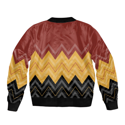 Kaokao Maori Tukutuku Inspired New Zealand Bomber Jacket