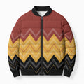 Kaokao Maori Tukutuku Inspired New Zealand Bomber Puffer Jacket