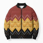 Kaokao Maori Tukutuku Inspired New Zealand Bomber Puffer Jacket