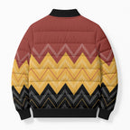 Kaokao Maori Tukutuku Inspired New Zealand Bomber Puffer Jacket