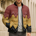 Kaokao Maori Tukutuku Inspired New Zealand Bomber Puffer Jacket