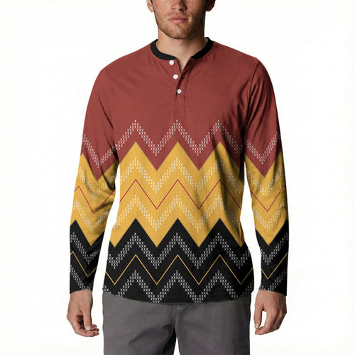 Kaokao Maori Tukutuku Inspired New Zealand Button Sweatshirt