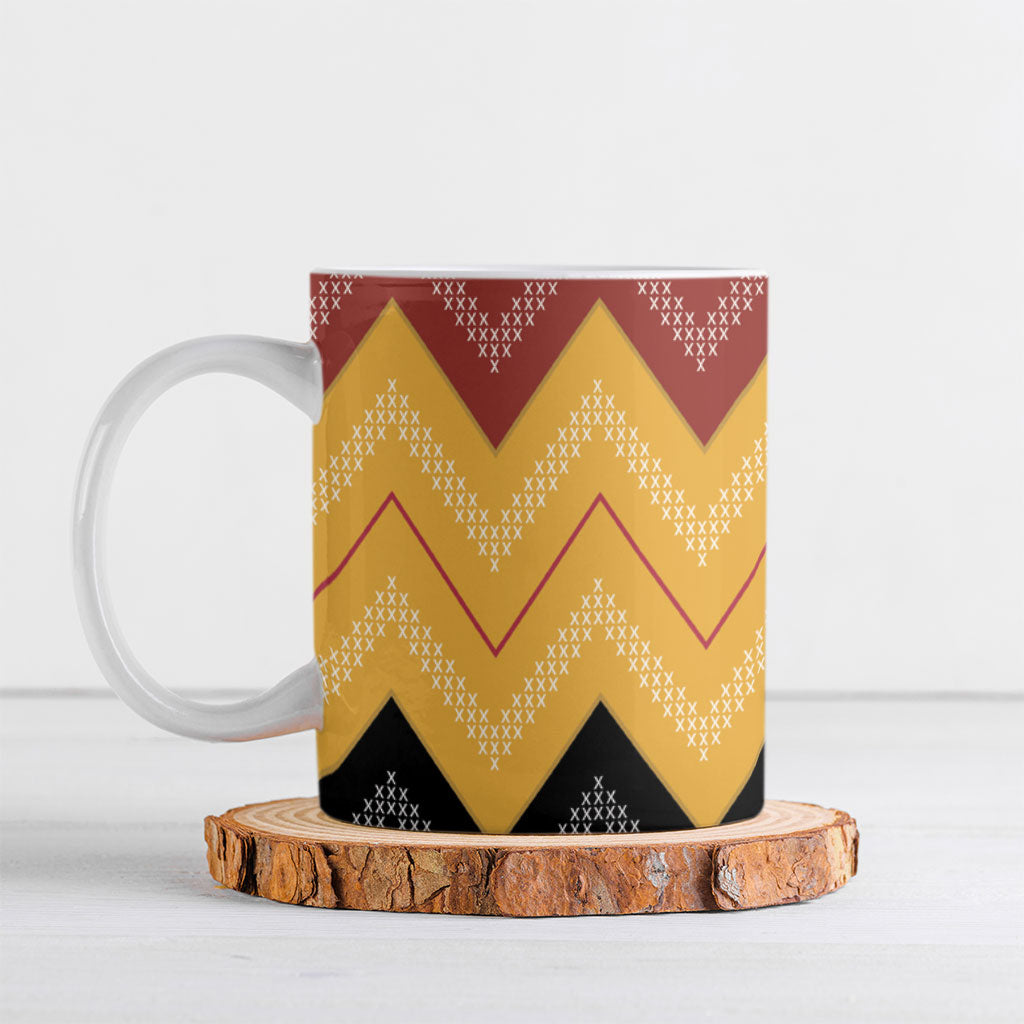 Kaokao Maori Tukutuku Inspired New Zealand Ceramic Mug