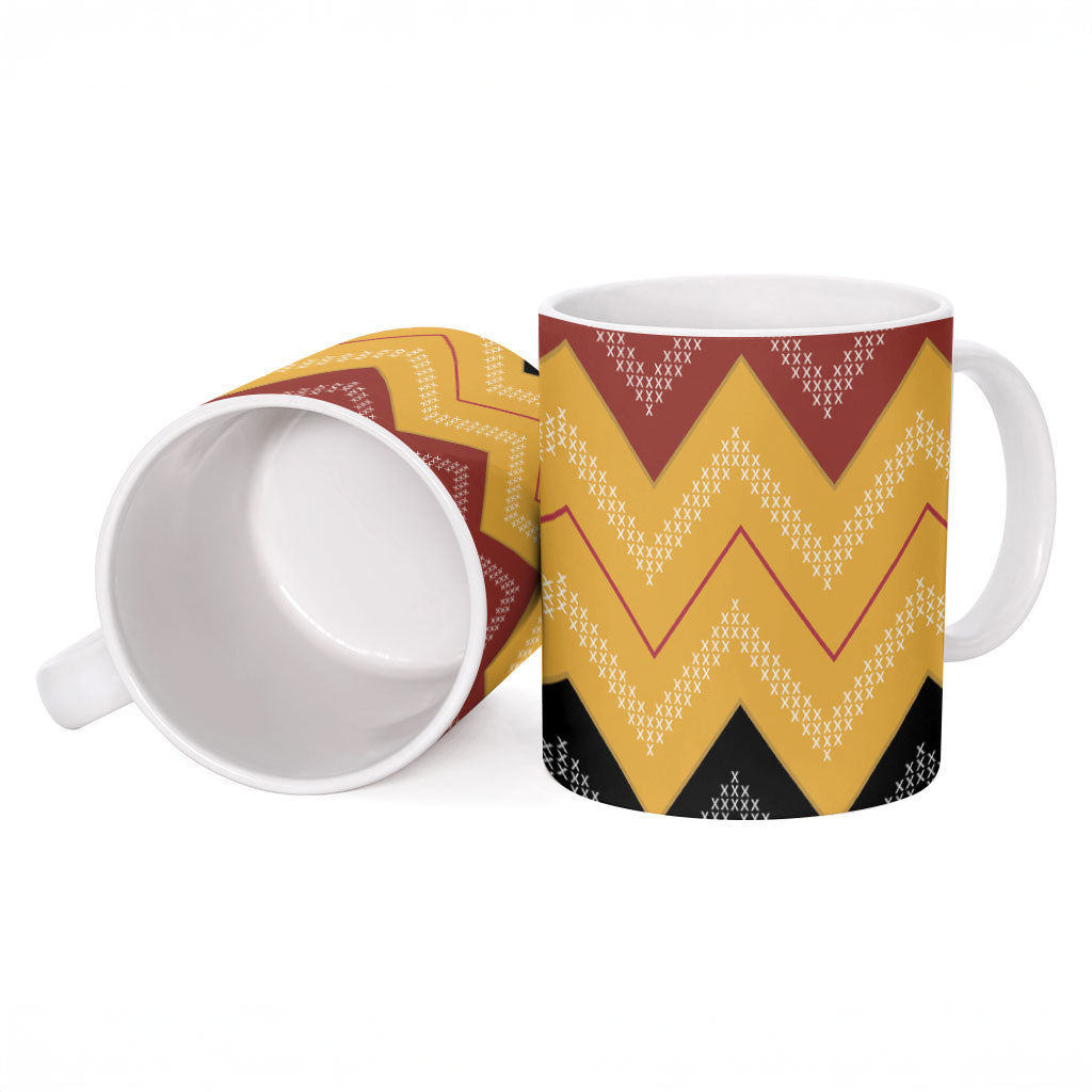 Kaokao Maori Tukutuku Inspired New Zealand Ceramic Mug