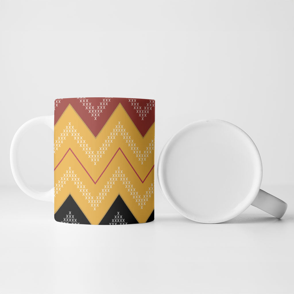Kaokao Maori Tukutuku Inspired New Zealand Ceramic Mug