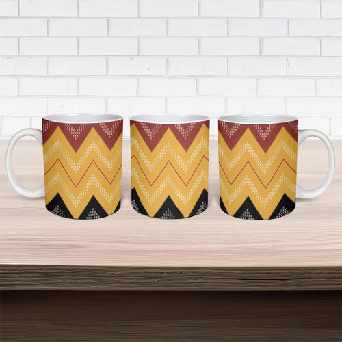 Kaokao Maori Tukutuku Inspired New Zealand Ceramic Mug
