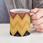 Kaokao Maori Tukutuku Inspired New Zealand Ceramic Mug