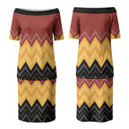 Kaokao Maori Tukutuku Inspired New Zealand Couples Matching Puletasi and Hawaiian Shirt