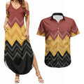 Kaokao Maori Tukutuku Inspired New Zealand Couples Matching Summer Maxi Dress and Hawaiian Shirt