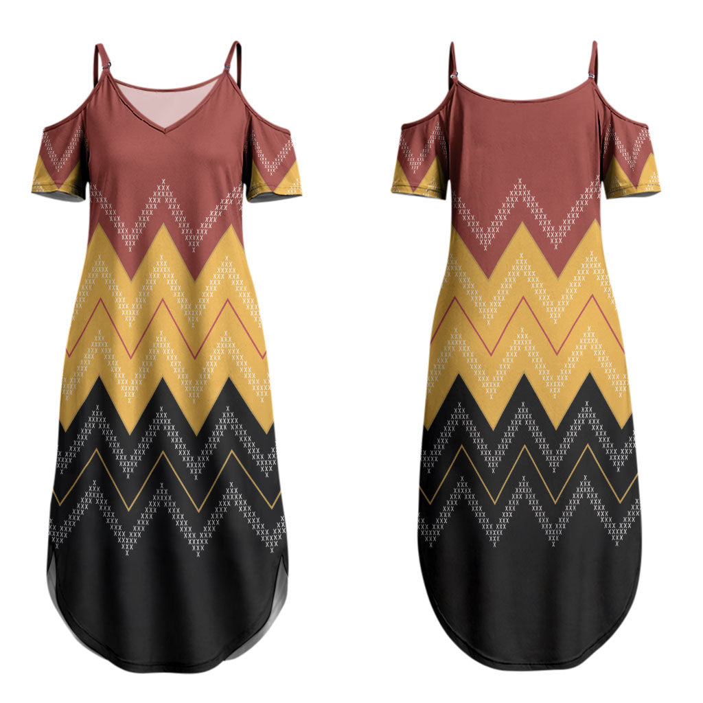 Kaokao Maori Tukutuku Inspired New Zealand Couples Matching Summer Maxi Dress and Hawaiian Shirt