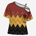 Kaokao Maori Tukutuku Inspired New Zealand Cross Shoulder Shirt