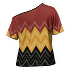 Kaokao Maori Tukutuku Inspired New Zealand Cross Shoulder Shirt