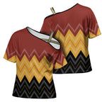 Kaokao Maori Tukutuku Inspired New Zealand Cross Shoulder Shirt