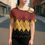 Kaokao Maori Tukutuku Inspired New Zealand Cross Shoulder Shirt