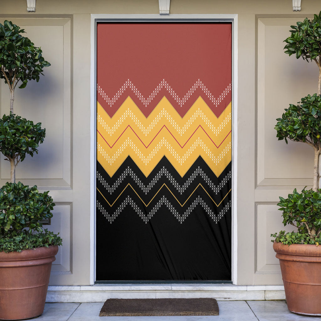 Kaokao Maori Tukutuku Inspired New Zealand Door Cover