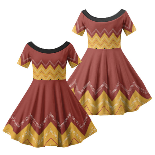 Kaokao Maori Tukutuku Inspired New Zealand Family Matching Off Shoulder Short Dress and Hawaiian Shirt