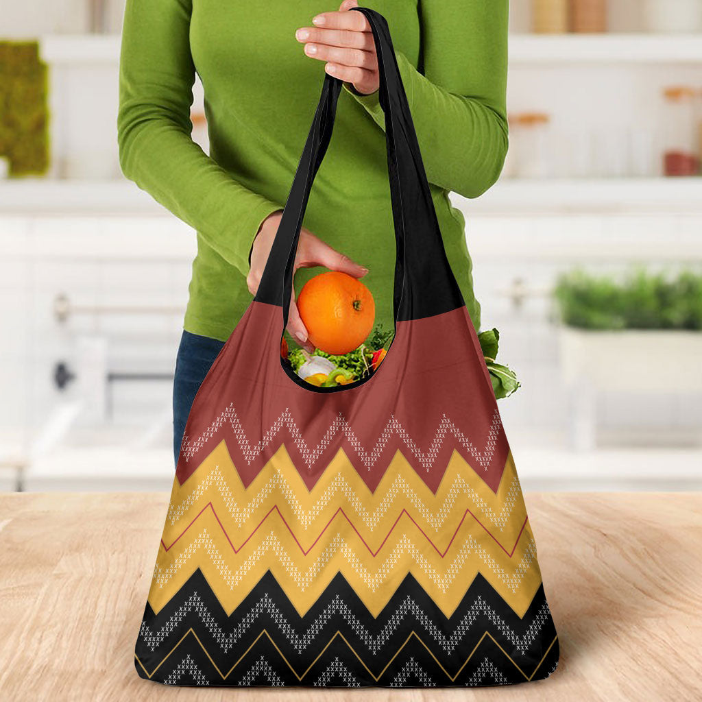 Kaokao Maori Tukutuku Inspired New Zealand Grocery Bag