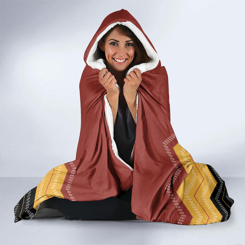Kaokao Maori Tukutuku Inspired New Zealand Hooded Blanket