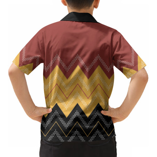 Kaokao Maori Tukutuku Inspired New Zealand Kid Hawaiian Shirt