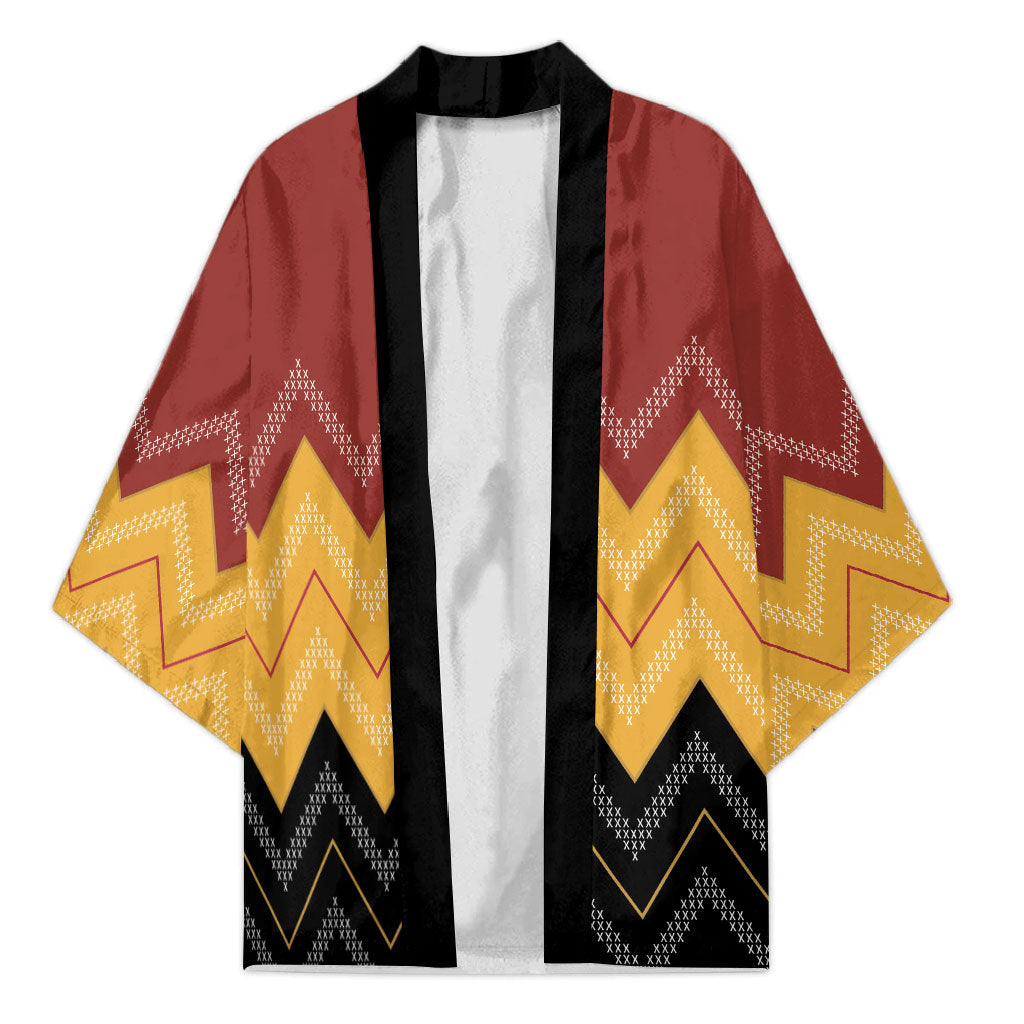 Kaokao Maori Tukutuku Inspired New Zealand Kimono