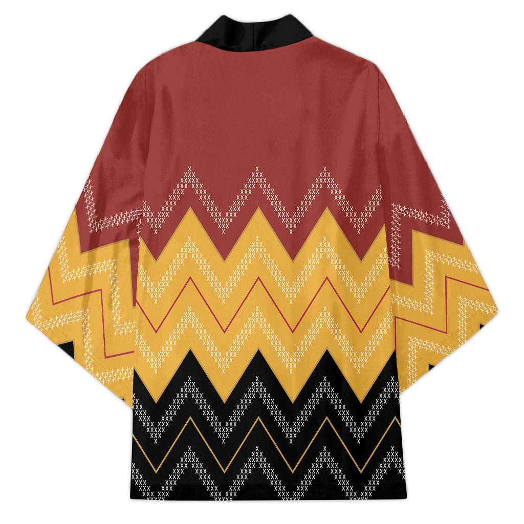 Kaokao Maori Tukutuku Inspired New Zealand Kimono
