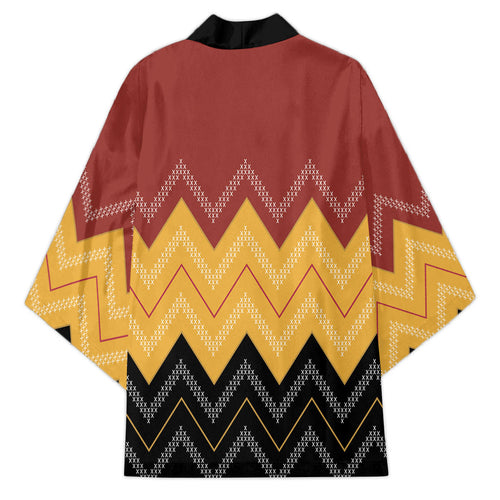 Kaokao Maori Tukutuku Inspired New Zealand Kimono
