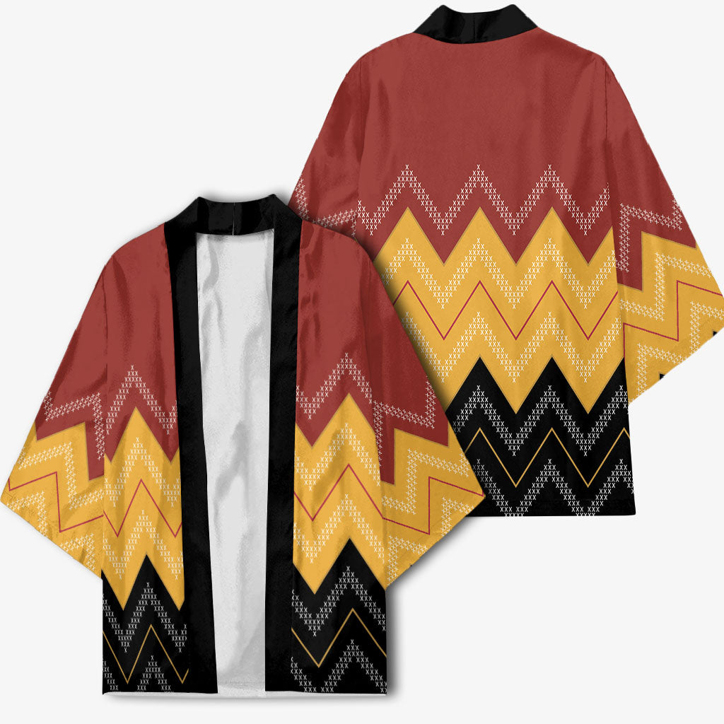 Kaokao Maori Tukutuku Inspired New Zealand Kimono
