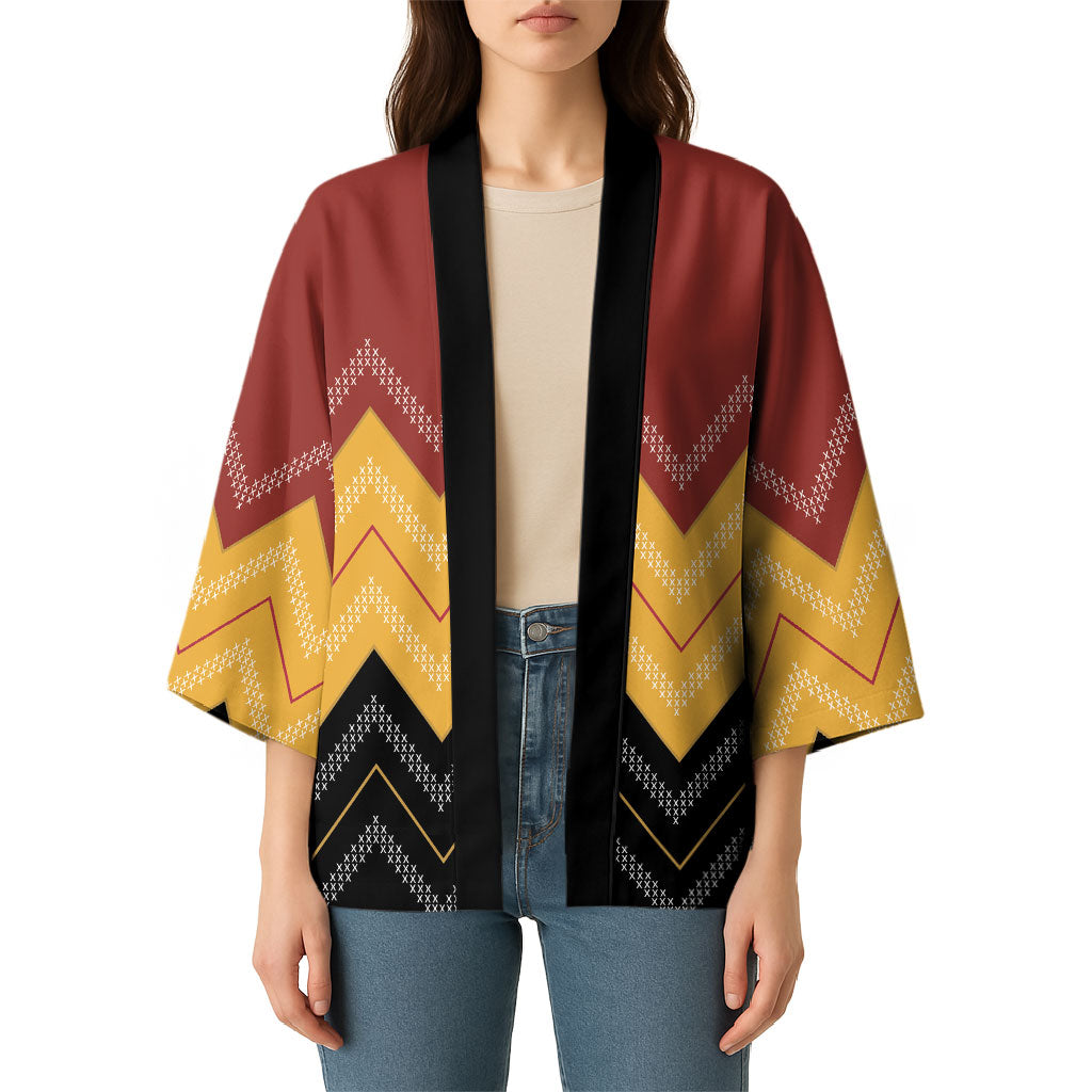 Kaokao Maori Tukutuku Inspired New Zealand Kimono