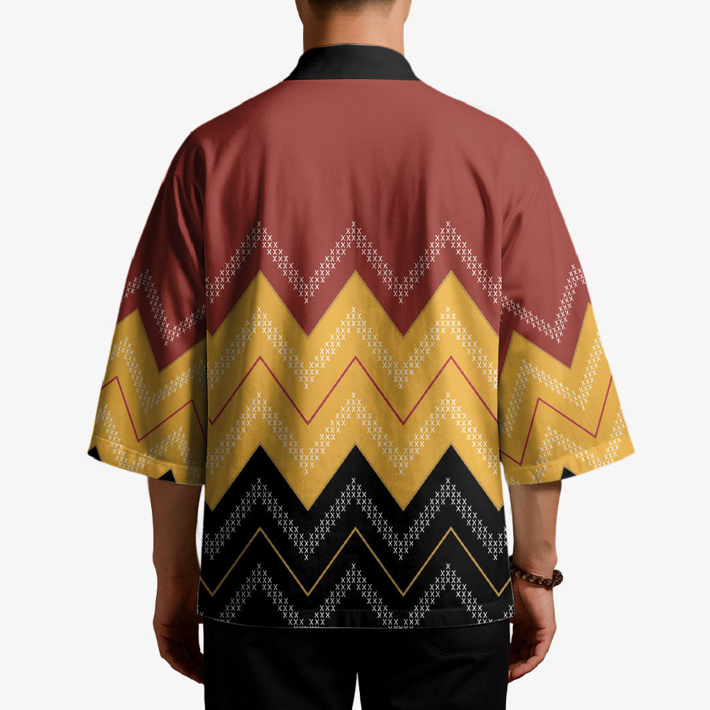 Kaokao Maori Tukutuku Inspired New Zealand Kimono