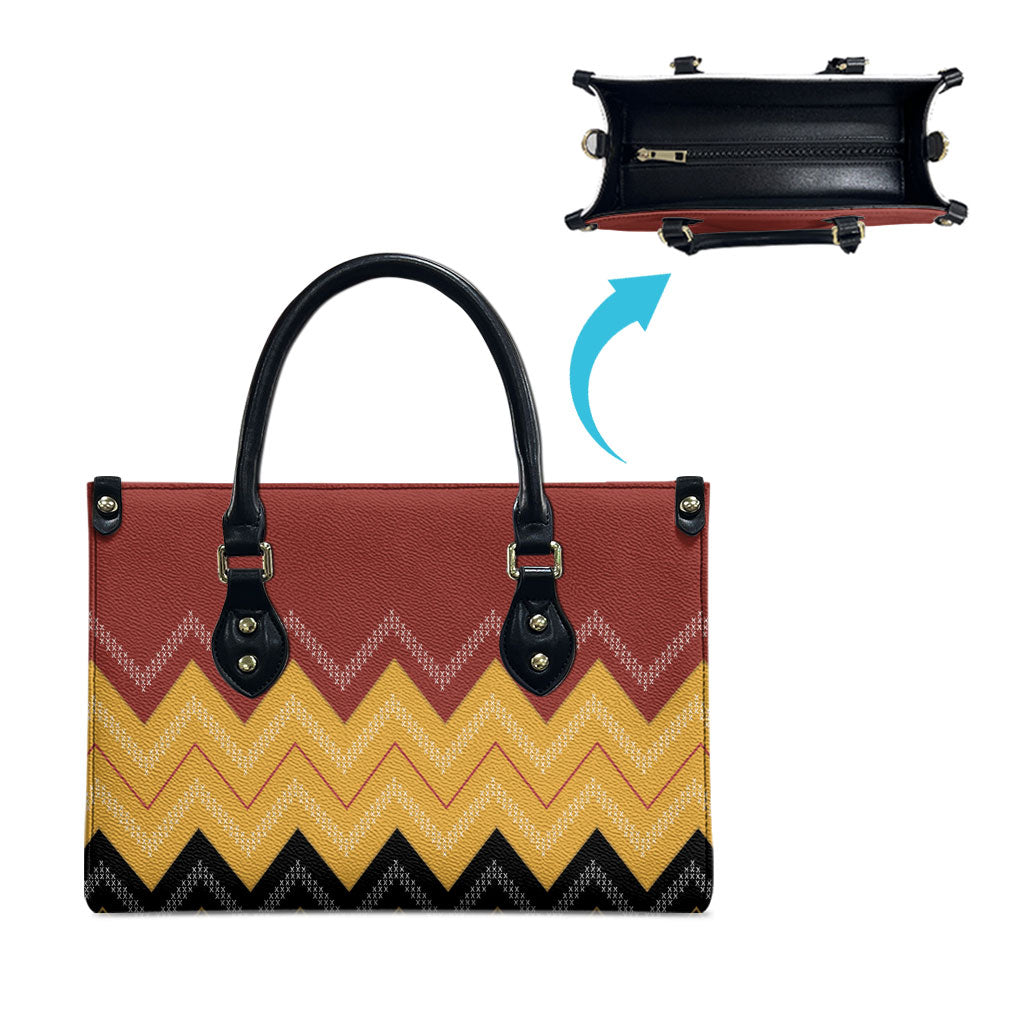 Kaokao Maori Tukutuku Inspired New Zealand Leather Bag