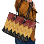 Kaokao Maori Tukutuku Inspired New Zealand Leather Tote Bag