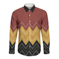 Kaokao Maori Tukutuku Inspired New Zealand Long Sleeve Button Shirt