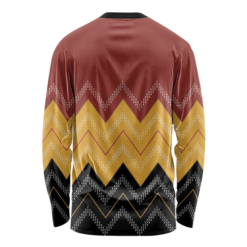 Kaokao Maori Tukutuku Inspired New Zealand Long Sleeve Shirt