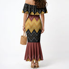 Kaokao Maori Tukutuku Inspired New Zealand Mermaid Dress