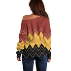 Kaokao Maori Tukutuku Inspired New Zealand Off Shoulder Sweater