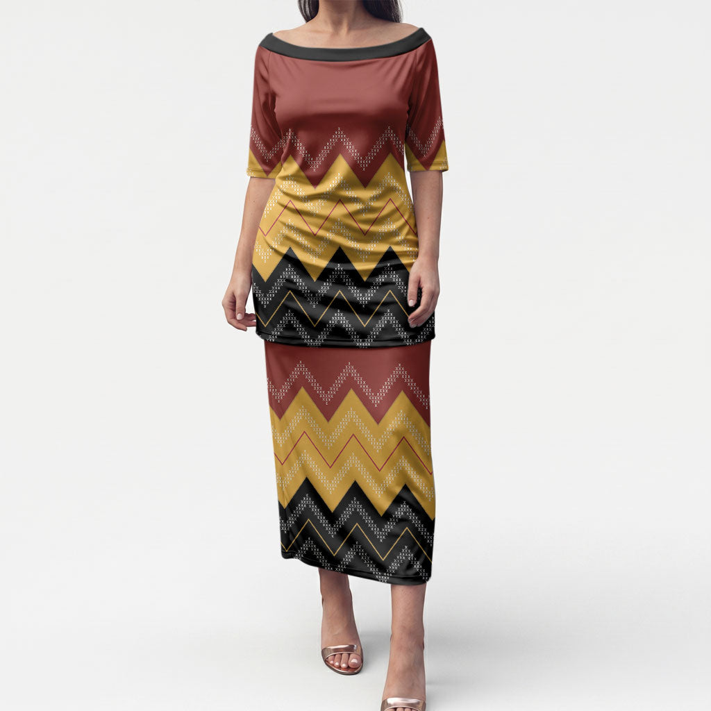 Kaokao Maori Tukutuku Inspired New Zealand Puletasi