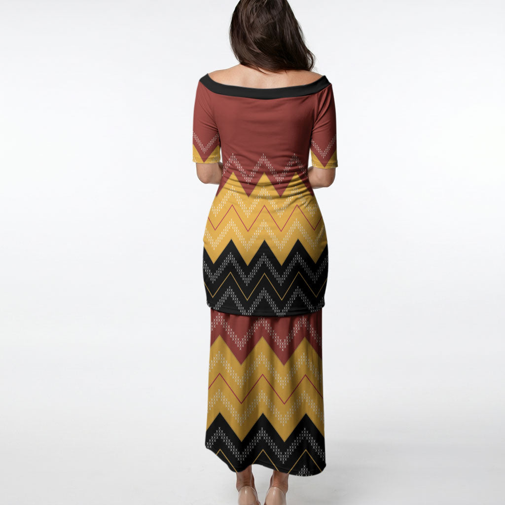 Kaokao Maori Tukutuku Inspired New Zealand Puletasi