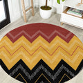 Kaokao Maori Tukutuku Inspired New Zealand Round Carpet