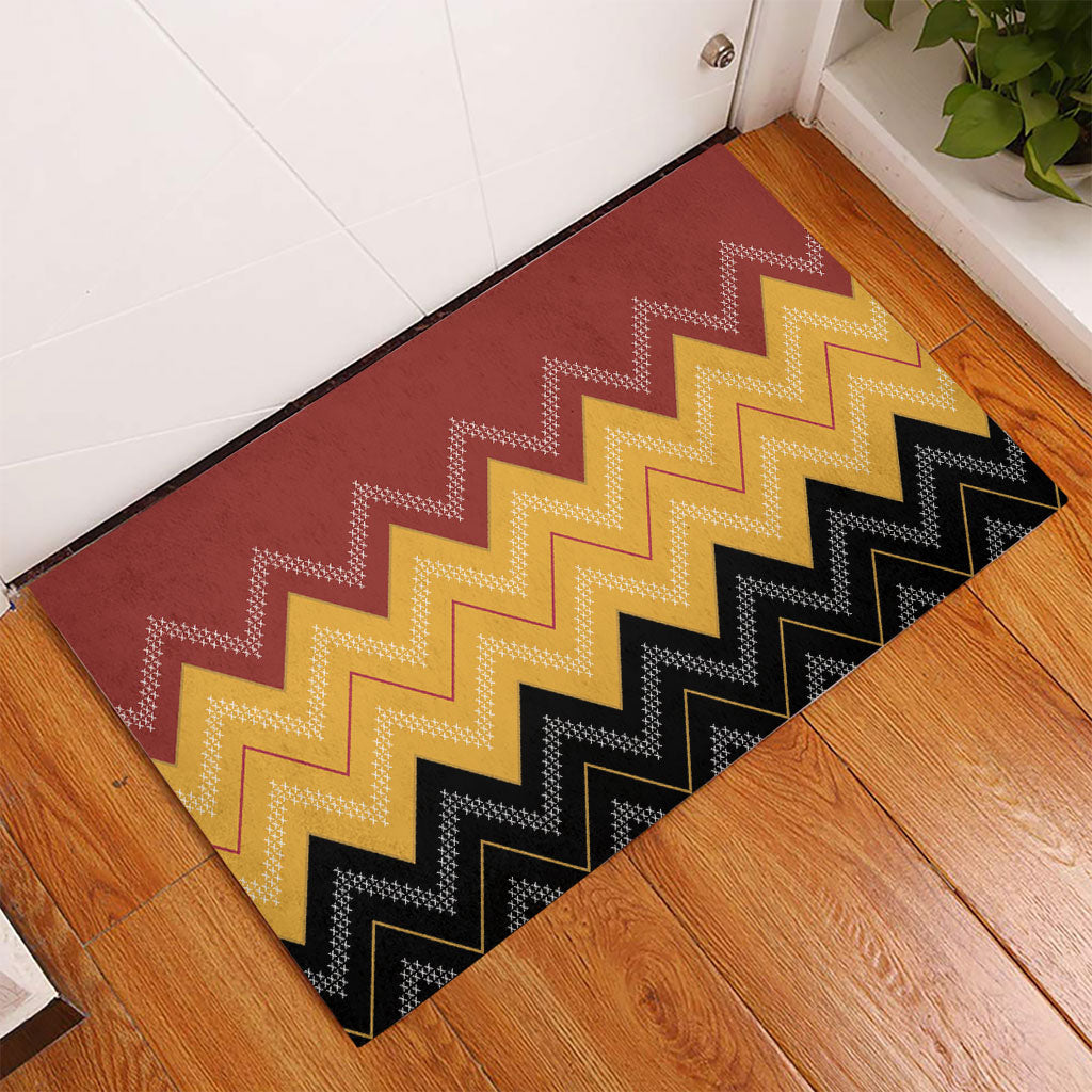 Kaokao Maori Tukutuku Inspired New Zealand Rubber Doormat