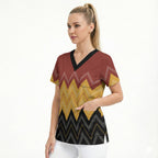 Kaokao Maori Tukutuku Inspired New Zealand Scrub Top