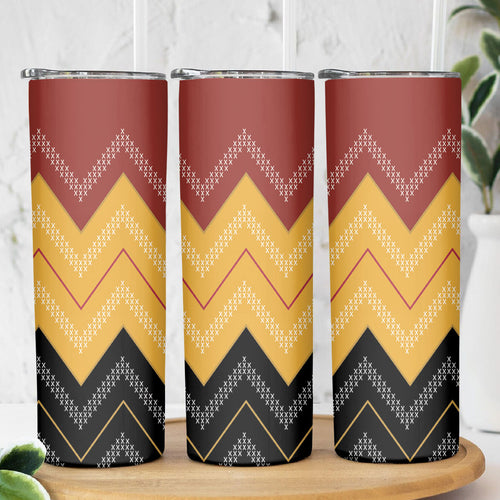 Kaokao Maori Tukutuku Inspired New Zealand Skinny Tumbler