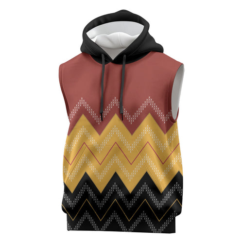 Kaokao Maori Tukutuku Inspired New Zealand Sleeveless Hoodie