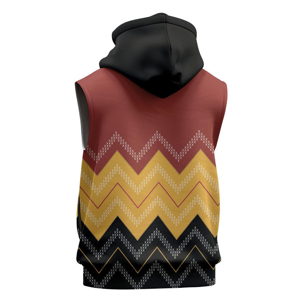 Kaokao Maori Tukutuku Inspired New Zealand Sleeveless Hoodie