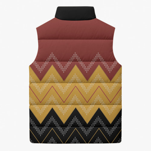 Kaokao Maori Tukutuku Inspired New Zealand Sleeveless Puffer Jacket