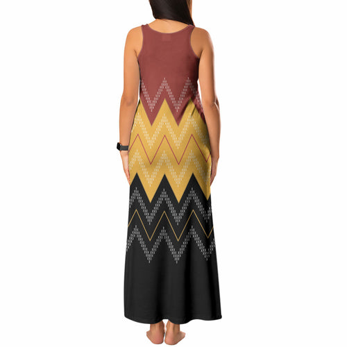 Kaokao Maori Tukutuku Inspired New Zealand Tank Maxi Dress