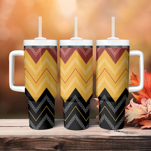 Kaokao Maori Tukutuku Inspired New Zealand Tumbler With Handle
