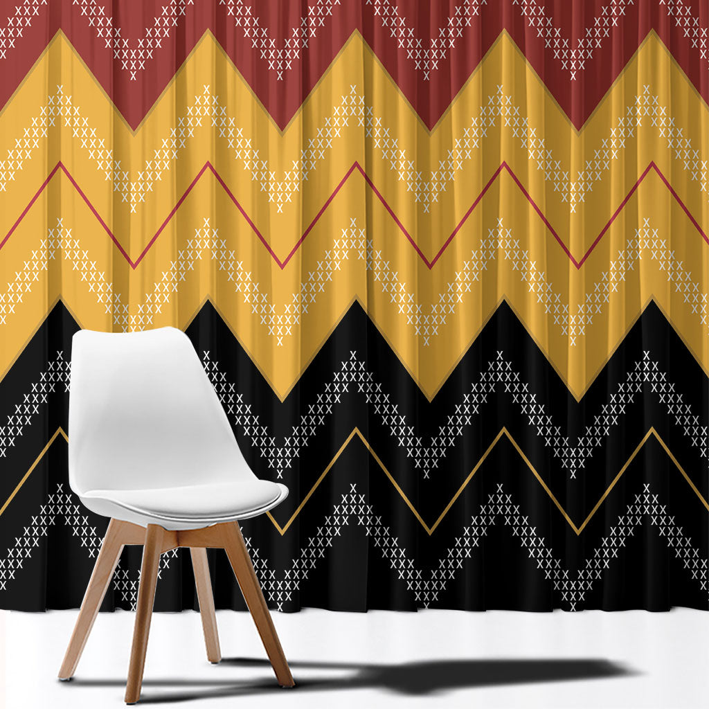 Kaokao Maori Tukutuku Inspired New Zealand Window Curtain