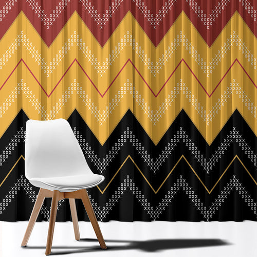 Kaokao Maori Tukutuku Inspired New Zealand Window Curtain